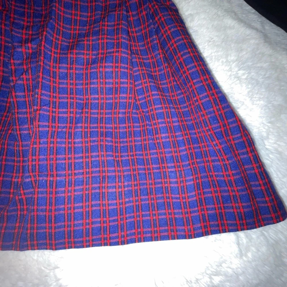 Toddler Girls Fall Outfit 2 Pieces size 2/3 Vintage Plaid Red &‎ Navy Dre…